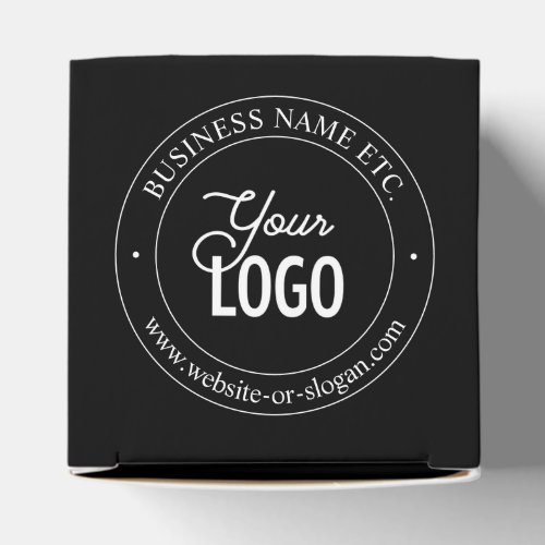 Easy Logo Replacement  Customizable Text  Black Favor Boxes