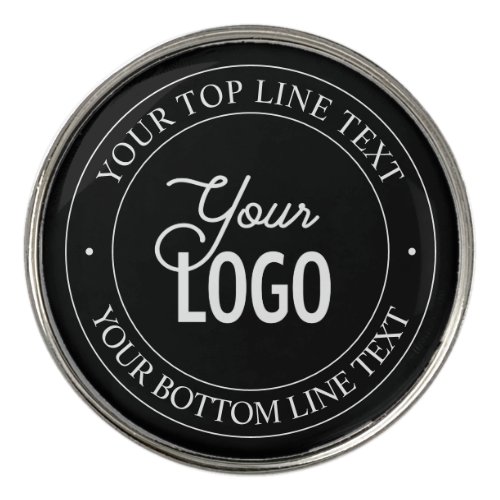 Easy Logo Replacement  Customizable Text  Black Golf Ball Marker