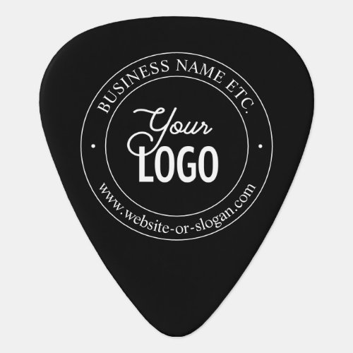 Easy Logo Replacement  Customizable Text  Black Guitar Pick