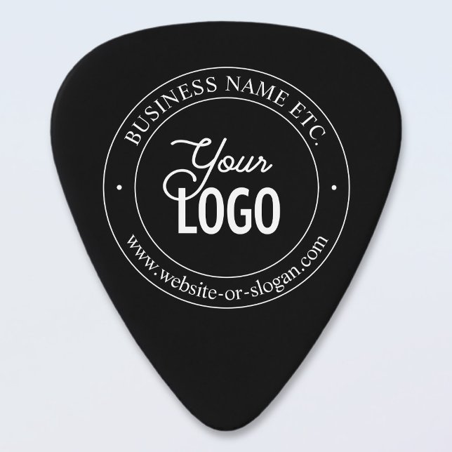 Easy Logo Replacement & Customizable Text | Black Guitar Pick (Creator Uploaded)
