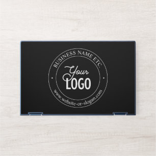 Easy Logo Replacement & Customizable Text Black HP Laptop Skin