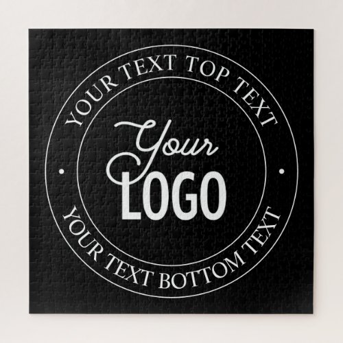 Easy Logo Replacement  Customizable Text  Black Jigsaw Puzzle