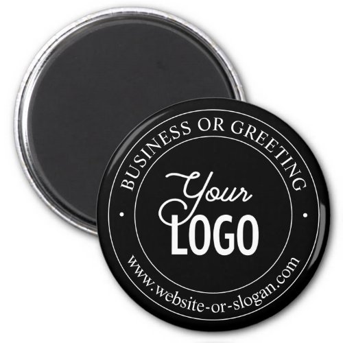 Easy Logo Replacement  Customizable Text  Black Magnet