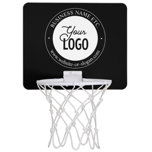 Easy Logo Replacement  Customizable Text  Black  Mini Basketball Hoop