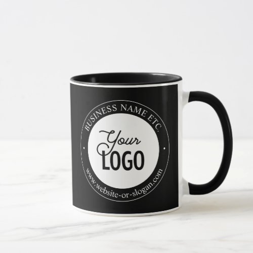 Easy Logo Replacement  Customizable Text  Black  Mug