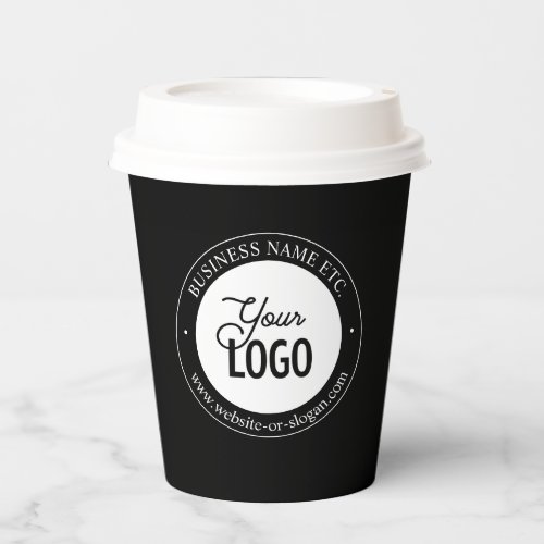 Easy Logo Replacement  Customizable Text  Black  Paper Cups
