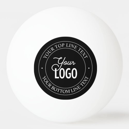 Easy Logo Replacement  Customizable Text  Black Ping Pong Ball