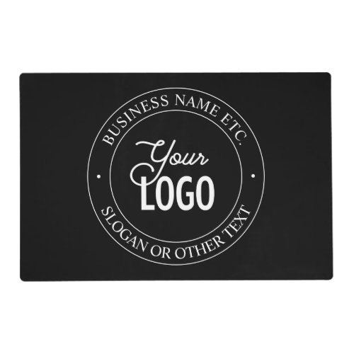 Easy Logo Replacement  Customizable Text  Black Placemat