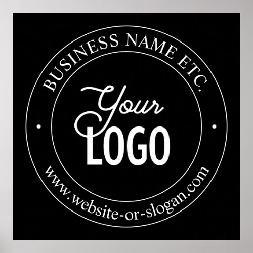 Easy Logo Replacement  Customizable Text  Black Poster