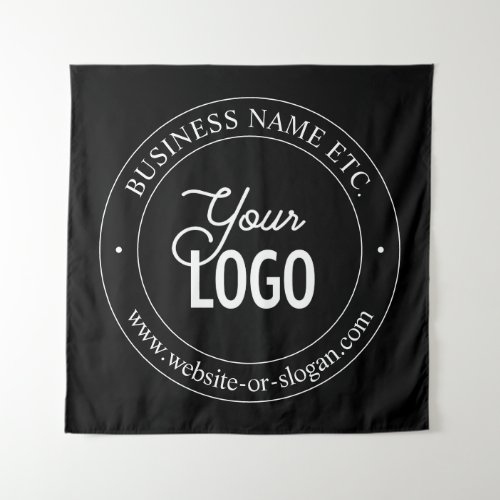 Easy Logo Replacement  Customizable Text  Black Tapestry