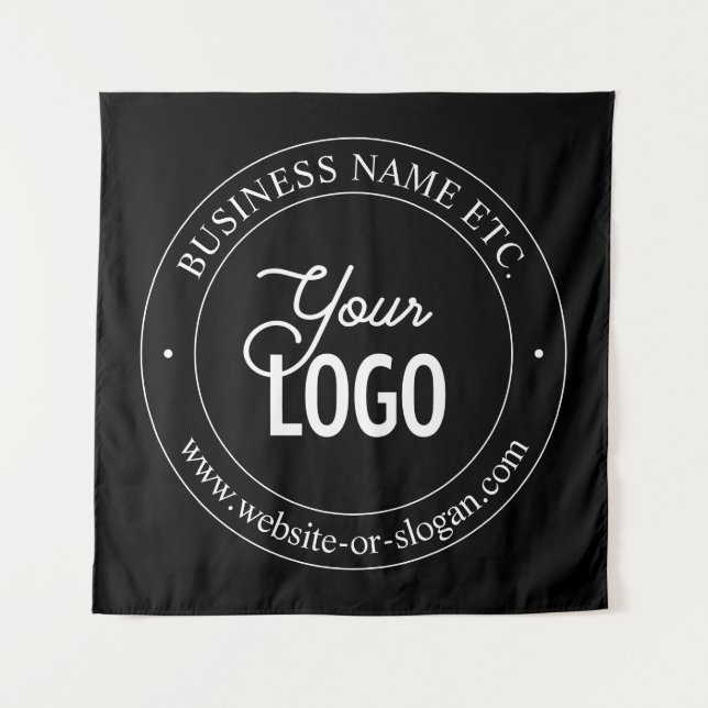Easy Logo Replacement & Customizable Text | Black Tapestry (Front)