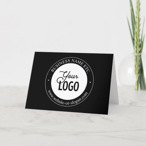 Easy Logo Replacement  Customizable Text  Black  Thank You Card