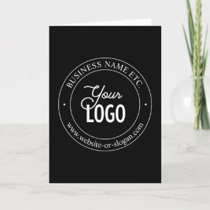 Easy Logo Replacement & Customizable Text   Black Thank You Card