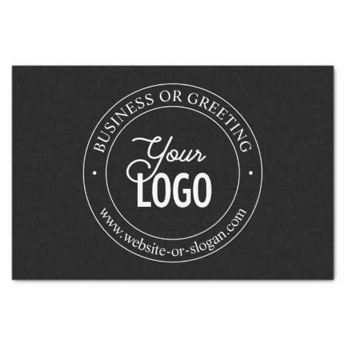 Easy Logo Replacement  Customizable Text  Black Tissue Paper