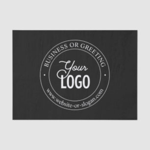 Easy Logo Replacement & Customizable Text Black Tissue Paper