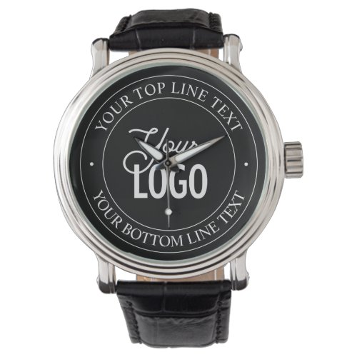 Easy Logo Replacement  Customizable Text  Black Watch