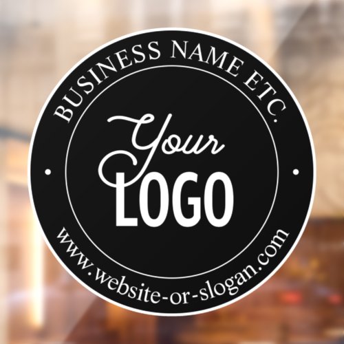 Easy Logo Replacement  Customizable Text  Black Window Cling