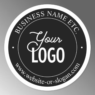 Easy Logo Replacement & Customizable Text Classic  Round Sticker