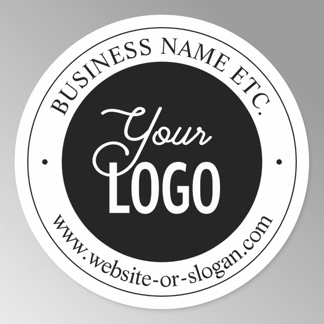 Easy Logo Replacement & Customizable Text Classic Round Sticker (Creator Uploaded)