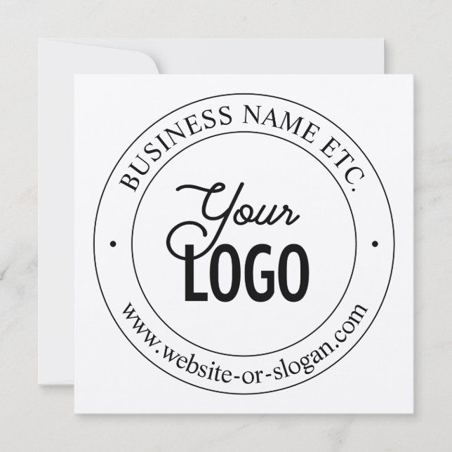 Easy Logo Replacement & Customizable Text | Kraft Note Card (Front)
