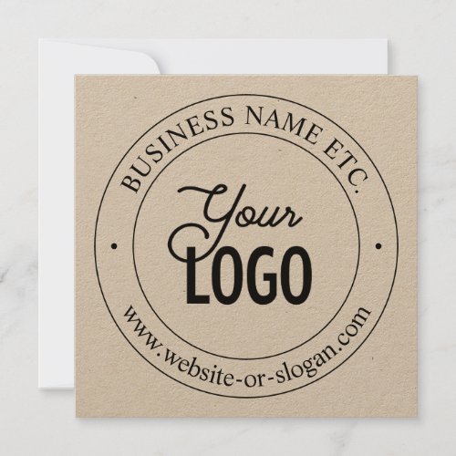 Easy Logo Replacement  Customizable Text  Kraft Note Card