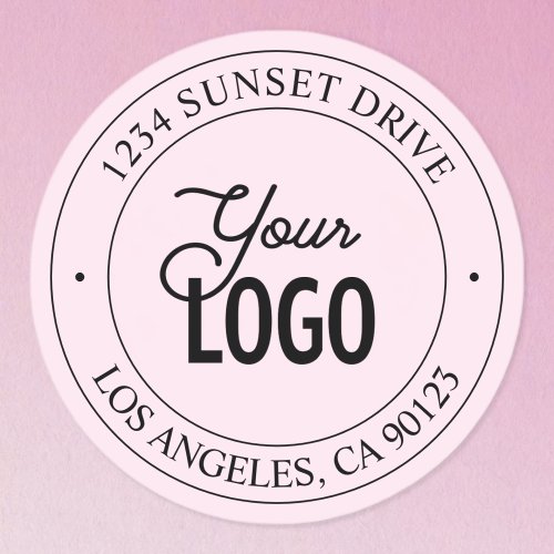 Easy Logo Replacement  Customizable Text Pink Classic Round Sticker