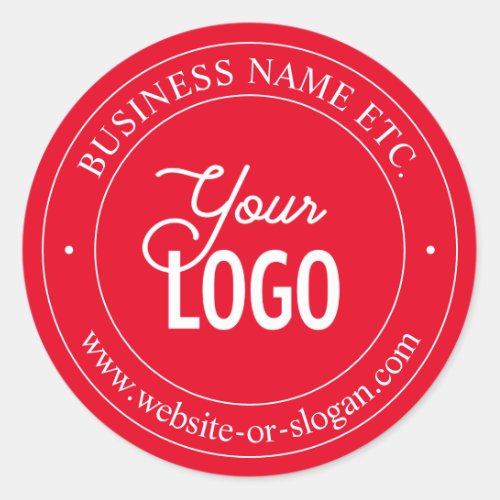 Easy Logo Replacement  Customizable Text  Red Classic Round Sticker