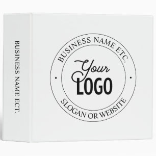 Easy Logo Replacement & Customizable Text White 3 Ring Binder