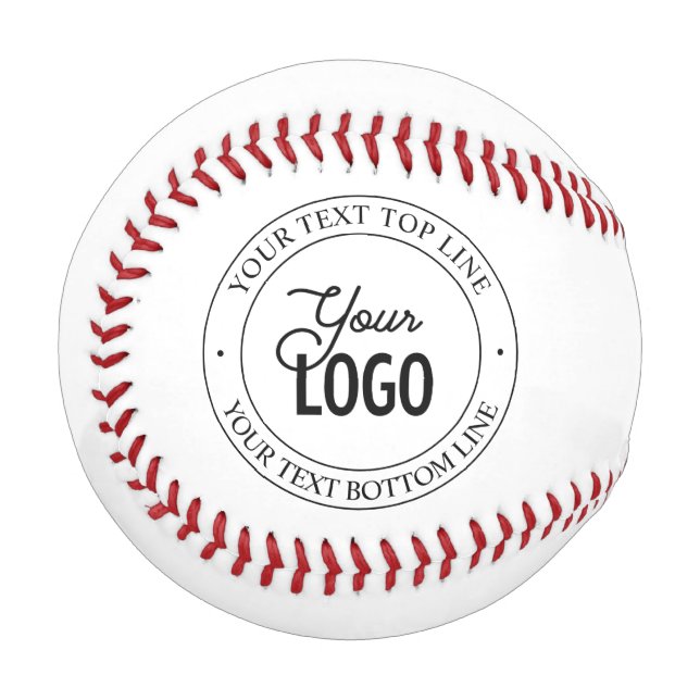 Easy Logo Replacement & Customizable Text | White Baseball (Front Left)
