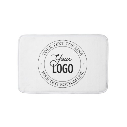 Easy Logo Replacement  Customizable Text  White Bath Mat