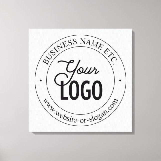 Easy Logo Replacement & Customizable Text | White Canvas Print (Front)