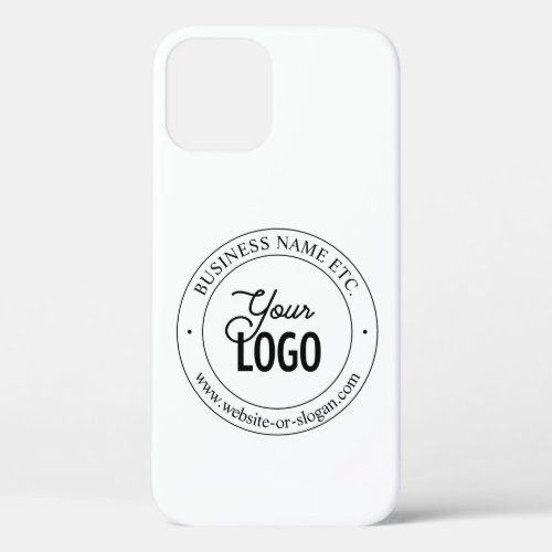 Easy Logo Replacement  Customizable Text  White iPhone 12 Pro Case