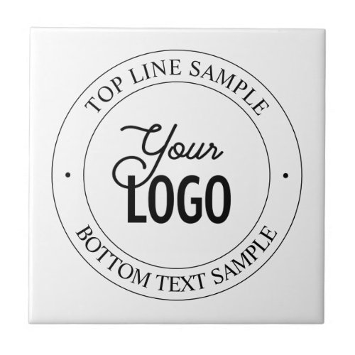 Easy Logo Replacement  Customizable Text  White Ceramic Tile