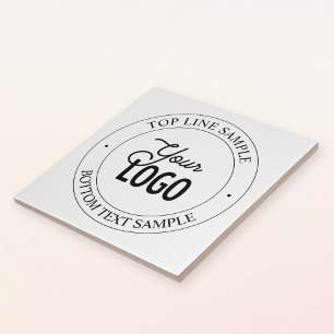 Easy Logo Replacement & Customizable Text   White Ceramic Tile