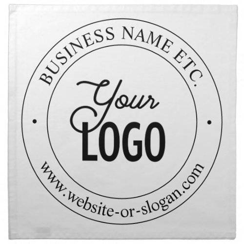 Easy Logo Replacement  Customizable Text  White Cloth Napkin