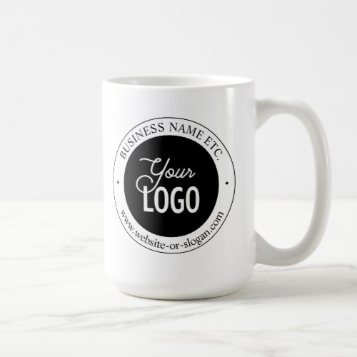 Easy Logo Replacement  Customizable Text  White Coffee Mug