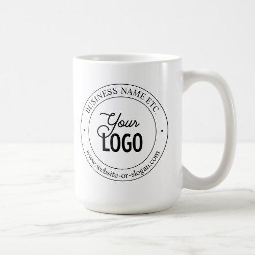 Easy Logo Replacement  Customizable Text  White Coffee Mug