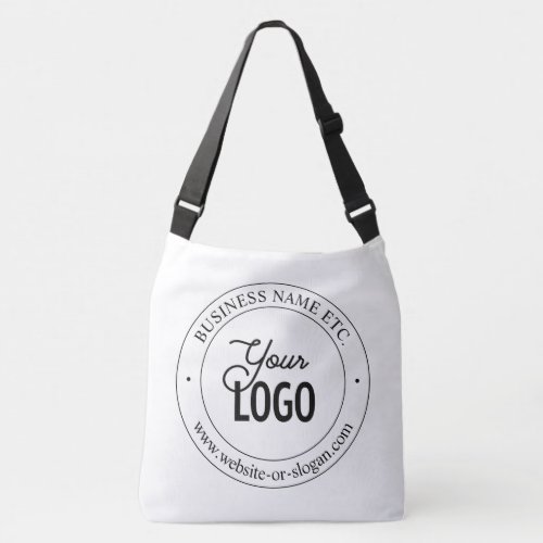 Easy Logo Replacement  Customizable Text  White Crossbody Bag