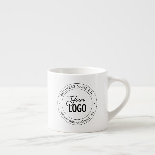 Easy Logo Replacement  Customizable Text  White  Espresso Cup