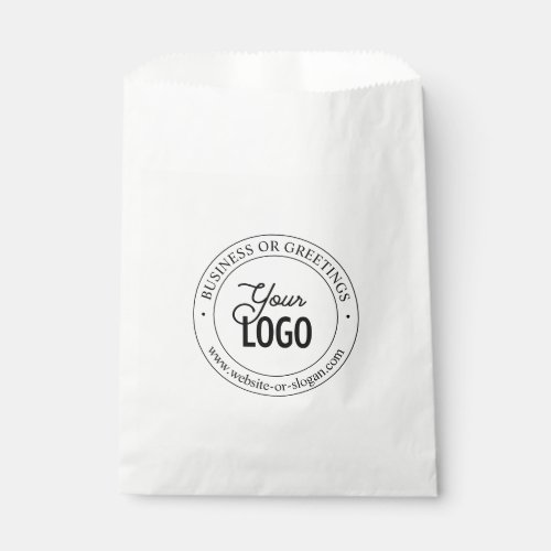 Easy Logo Replacement  Customizable Text  White Favor Bag