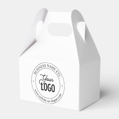 Easy Logo Replacement  Customizable Text  White Favor Boxes