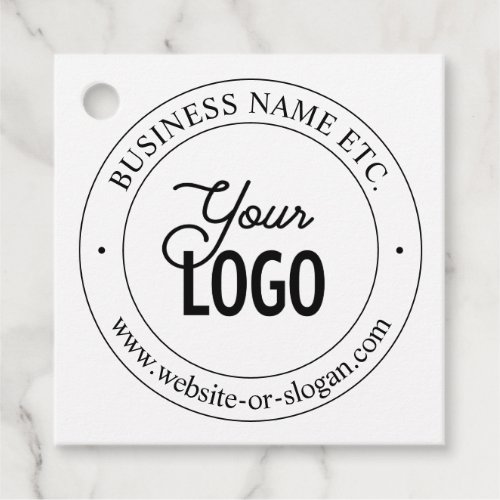 Easy Logo Replacement  Customizable Text  White Favor Tags