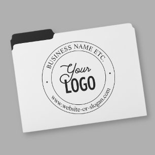Easy Logo Replacement & Customizable Text White File Folder