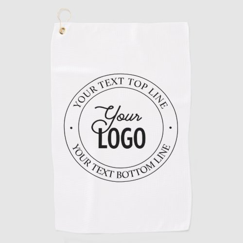 Easy Logo Replacement  Customizable Text  White Golf Towel