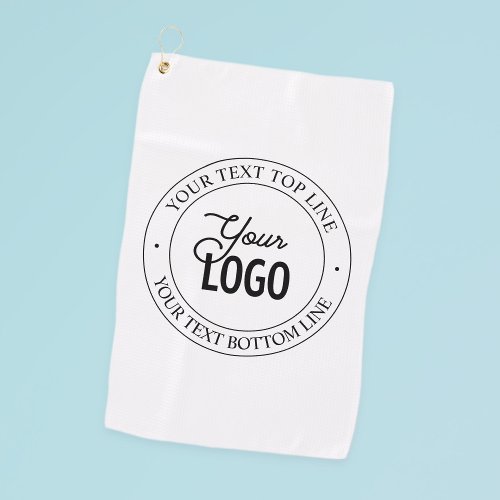 Easy Logo Replacement  Customizable Text  White Golf Towel