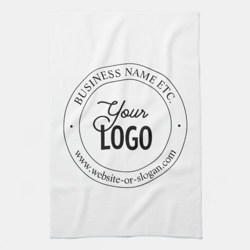 Easy Logo Replacement  Customizable Text  White Kitchen Towel