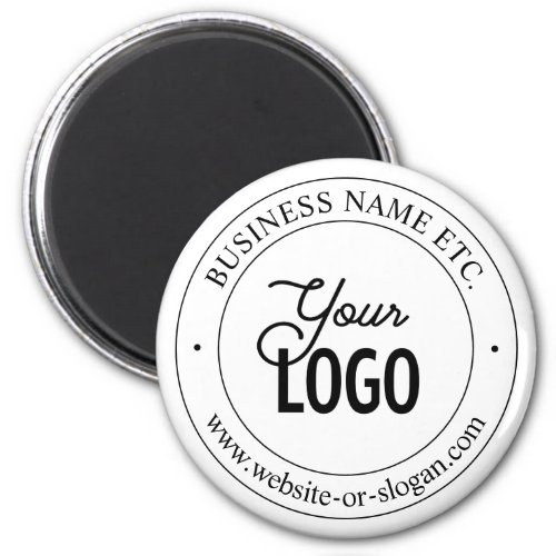 Easy Logo Replacement  Customizable Text  White Magnet