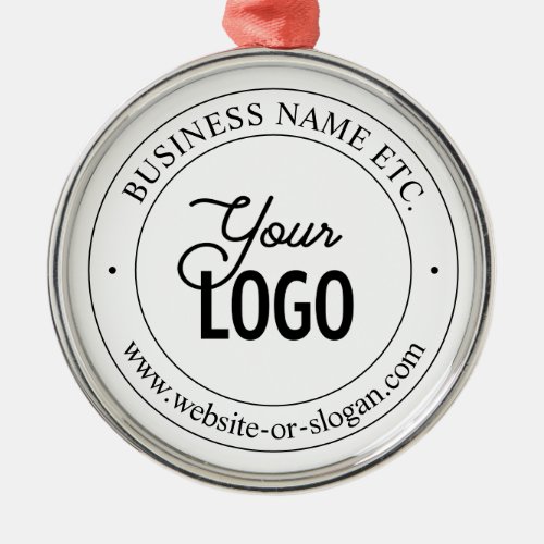 Easy Logo Replacement  Customizable Text  White Metal Ornament