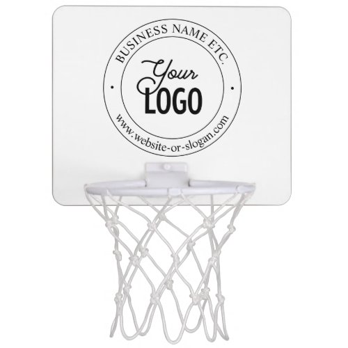 Easy Logo Replacement  Customizable Text  White Mini Basketball Hoop