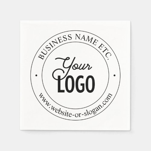 Easy Logo Replacement  Customizable Text  White Napkins